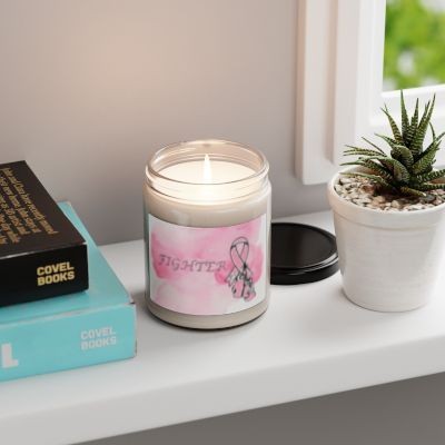 Fighter Pink Cancer Ribbon Scented Soy Candle